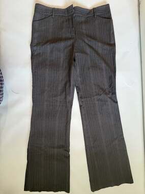 Star City Charlotte Pants Womens 9 Gray Pinstripe Flare LowRise Office Y2K Work